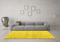 Machine Washable Abstract Yellow Modern Rug, wshabs4761yw