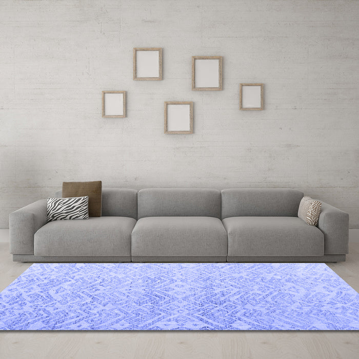 Machine Washable Abstract Blue Modern Rug in a Living Room, wshabs4761blu