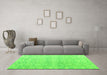 Machine Washable Abstract Green Modern Area Rugs in a Living Room,, wshabs4761grn