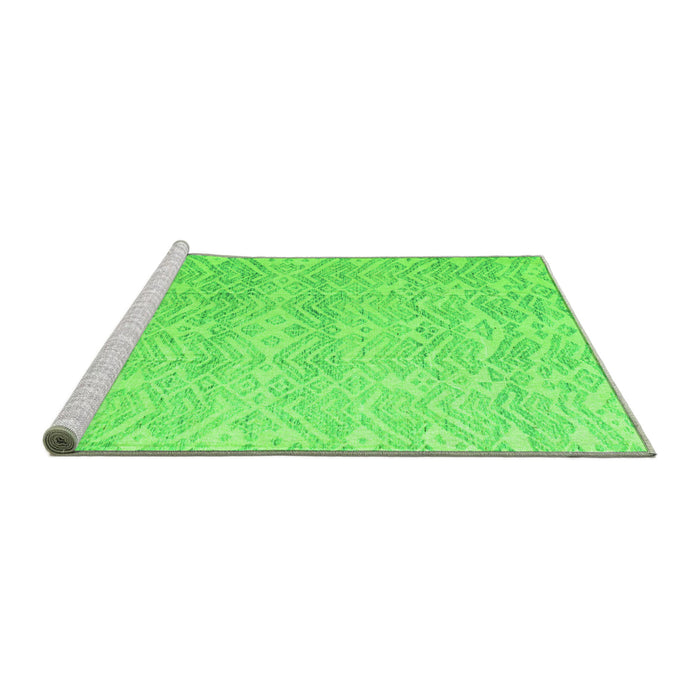 Sideview of Machine Washable Abstract Green Modern Area Rugs, wshabs4761grn