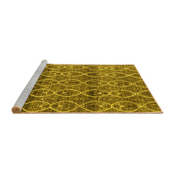 Sideview of Machine Washable Abstract Yellow Modern Rug, wshabs4762yw