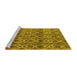 Sideview of Machine Washable Abstract Yellow Modern Rug, wshabs4762yw