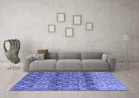 Machine Washable Abstract Blue Modern Rug, wshabs4762blu