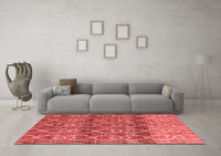 Machine Washable Abstract Red Modern Rug, wshabs4762red