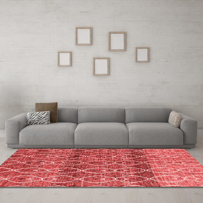 Modern Red Washable Rugs