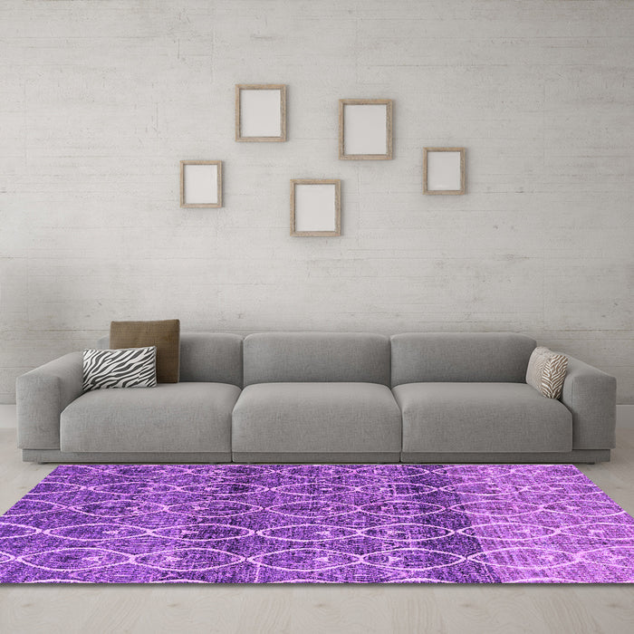 Machine Washable Abstract Purple Modern Area Rugs in a Living Room, wshabs4762pur