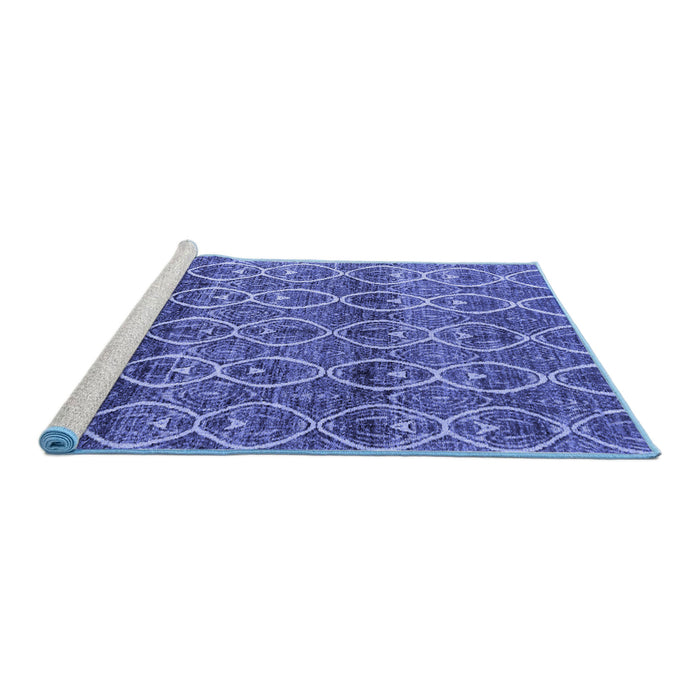 Sideview of Machine Washable Abstract Blue Modern Rug, wshabs4762blu