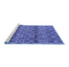 Sideview of Machine Washable Abstract Blue Modern Rug, wshabs4762blu