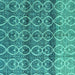 Square Abstract Turquoise Modern Rug, abs4762turq