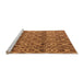 Sideview of Machine Washable Abstract Orange Modern Area Rugs, wshabs4762org