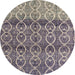 Round Machine Washable Abstract Sage Green Rug, wshabs4762