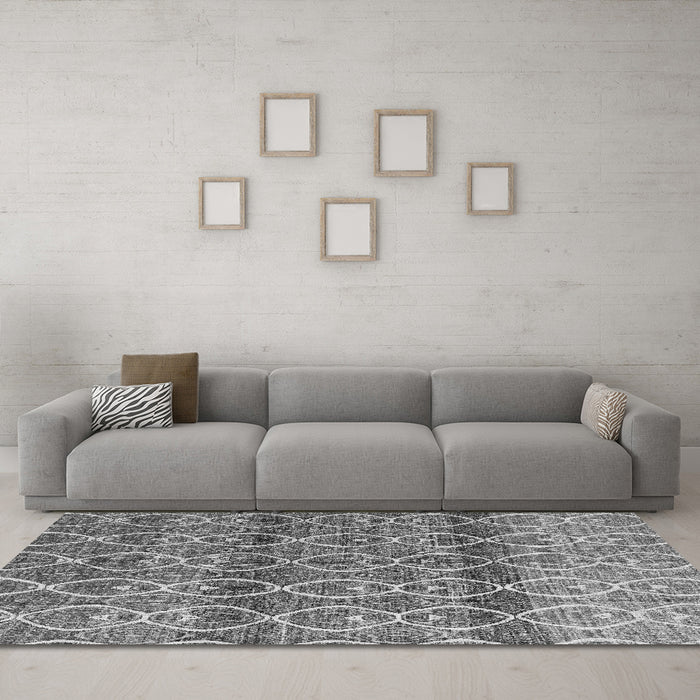 Machine Washable Abstract Gray Modern Rug in a Living Room,, wshabs4762gry