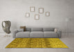 Machine Washable Abstract Yellow Modern Rug in a Living Room, wshabs4762yw