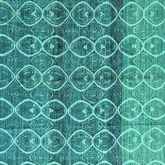 Square Machine Washable Abstract Turquoise Modern Area Rugs, wshabs4762turq