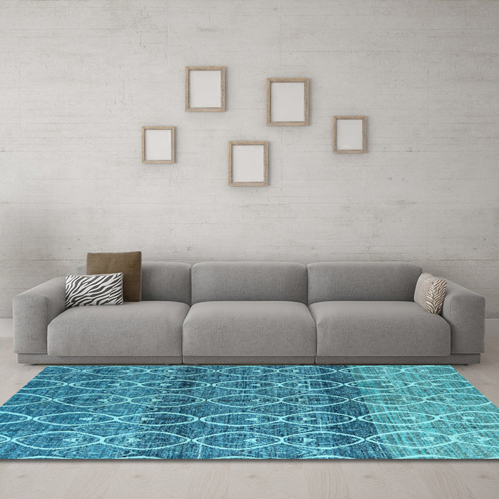 Machine Washable Abstract Light Blue Modern Rug in a Living Room, wshabs4762lblu