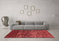 Machine Washable Abstract Red Modern Rug, wshabs4763red