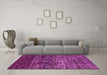 Machine Washable Abstract Pink Modern Rug in a Living Room, wshabs4763pnk