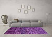 Machine Washable Abstract Purple Modern Rug, wshabs4763pur