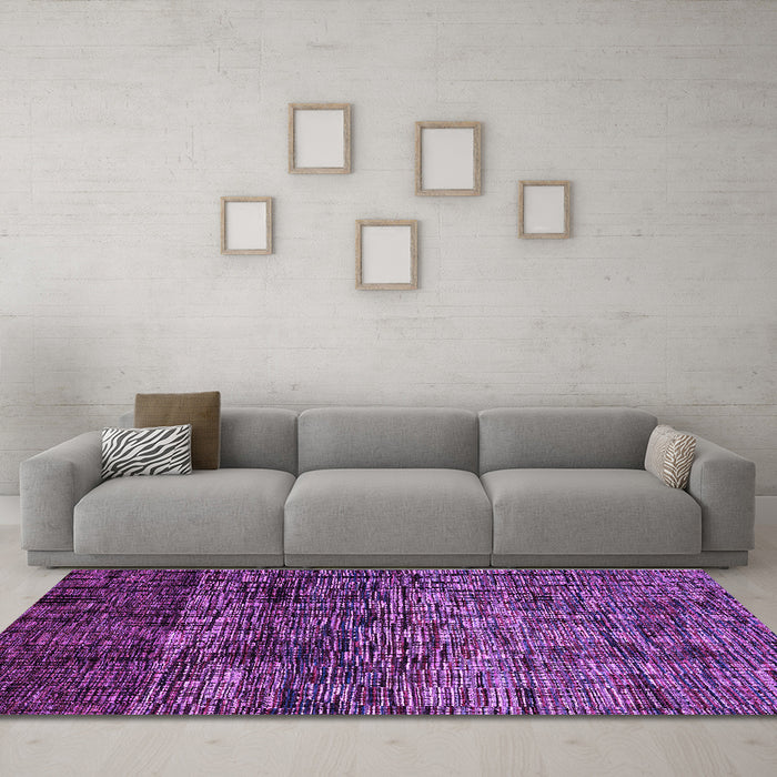 Machine Washable Abstract Purple Modern Area Rugs in a Living Room, wshabs4763pur