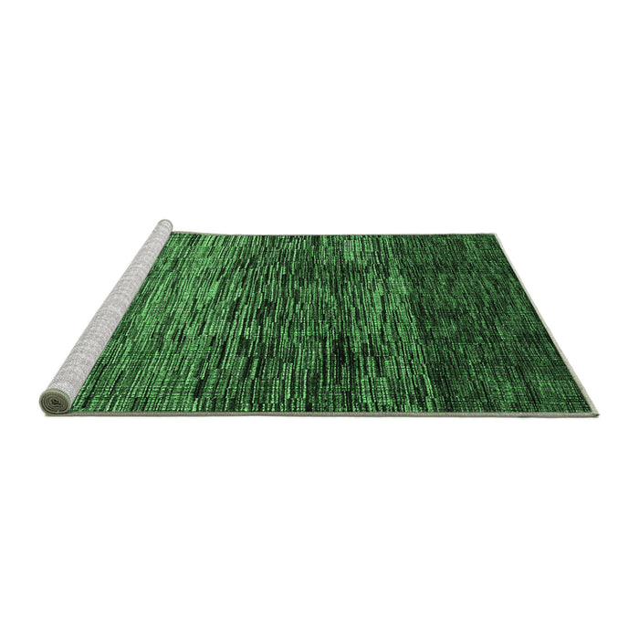 Sideview of Machine Washable Abstract Emerald Green Modern Area Rugs, wshabs4763emgrn