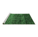 Sideview of Machine Washable Abstract Emerald Green Modern Area Rugs, wshabs4763emgrn