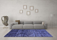 Machine Washable Abstract Blue Modern Rug, wshabs4763blu