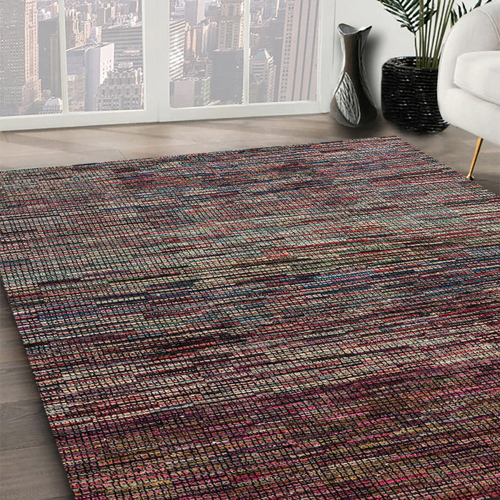Abstract Rose Purple Modern Rug in Family Room, abs4763