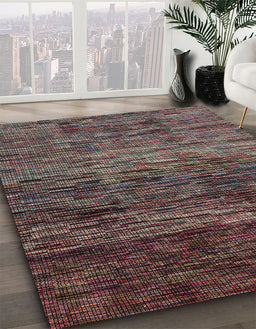 Machine Washable Abstract Rose Dust Purple Rug in a Family Room, wshabs4763