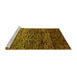 Sideview of Machine Washable Abstract Yellow Modern Rug, wshabs4763yw