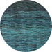 Round Machine Washable Abstract Light Blue Modern Rug, wshabs4763lblu