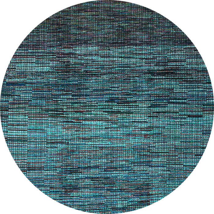 Round Abstract Light Blue Modern Rug, abs4763lblu