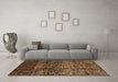 Machine Washable Abstract Brown Modern Rug in a Living Room,, wshabs4763brn