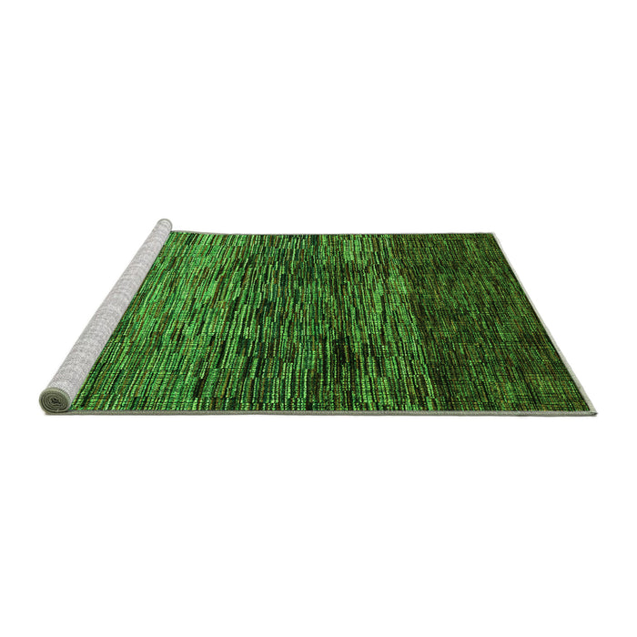 Sideview of Machine Washable Abstract Green Modern Area Rugs, wshabs4763grn