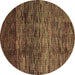 Round Abstract Brown Modern Rug, abs4763brn