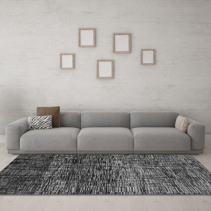 Machine Washable Abstract Gray Modern Rug in a Living Room,, wshabs4763gry