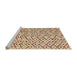 Sideview of Machine Washable Abstract Gold Brown Rug, wshabs4764