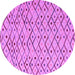 Round Machine Washable Abstract Purple Modern Area Rugs, wshabs4764pur