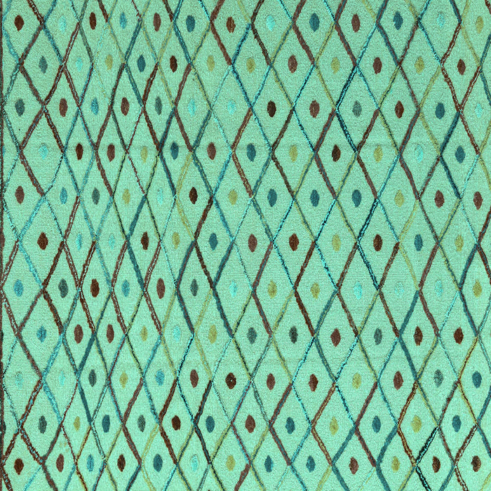 Square Machine Washable Abstract Turquoise Modern Area Rugs, wshabs4764turq