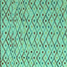 Square Machine Washable Abstract Turquoise Modern Area Rugs, wshabs4764turq