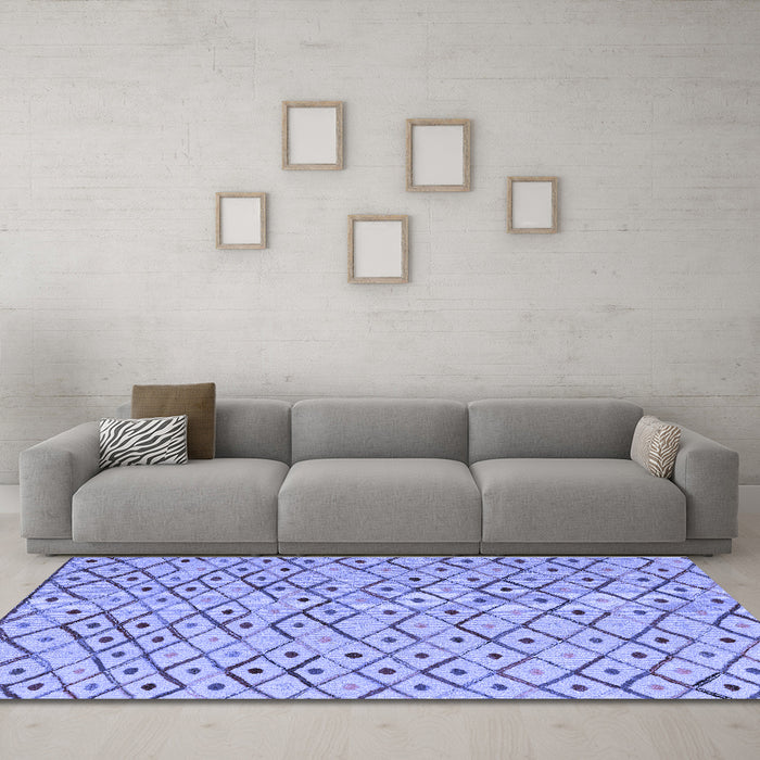 Machine Washable Abstract Blue Modern Rug in a Living Room, wshabs4764blu