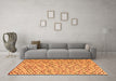 Machine Washable Abstract Orange Modern Area Rugs in a Living Room, wshabs4764org