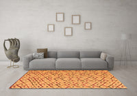 Machine Washable Abstract Orange Modern Rug, wshabs4764org