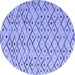 Round Machine Washable Abstract Blue Modern Rug, wshabs4764blu