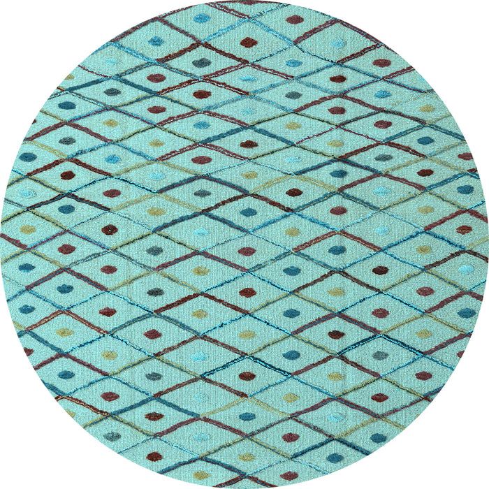 Round Abstract Light Blue Modern Rug, abs4764lblu