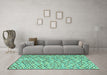 Machine Washable Abstract Turquoise Modern Area Rugs in a Living Room,, wshabs4764turq