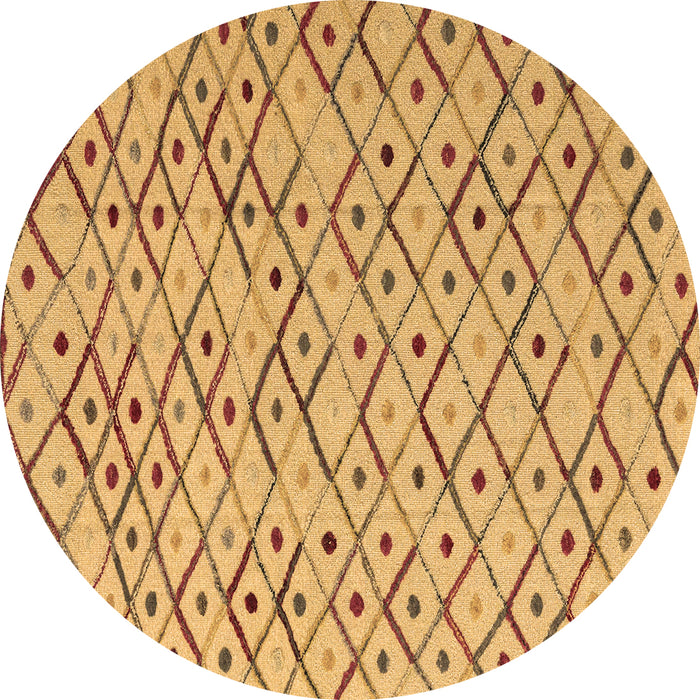 Round Abstract Brown Modern Rug, abs4764brn
