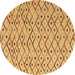 Round Abstract Brown Modern Rug, abs4764brn