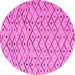 Round Machine Washable Abstract Pink Modern Rug, wshabs4764pnk