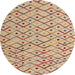 Round Machine Washable Abstract Gold Brown Rug, wshabs4764