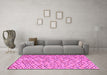 Machine Washable Abstract Pink Modern Rug in a Living Room, wshabs4764pnk